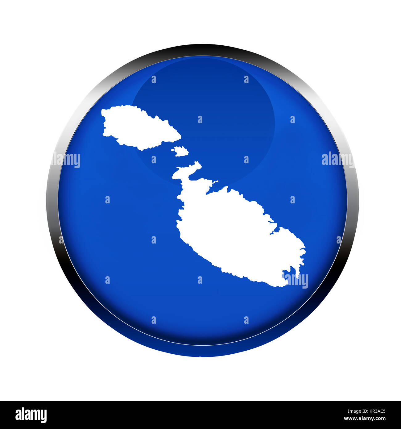 Malta map button Stock Photo