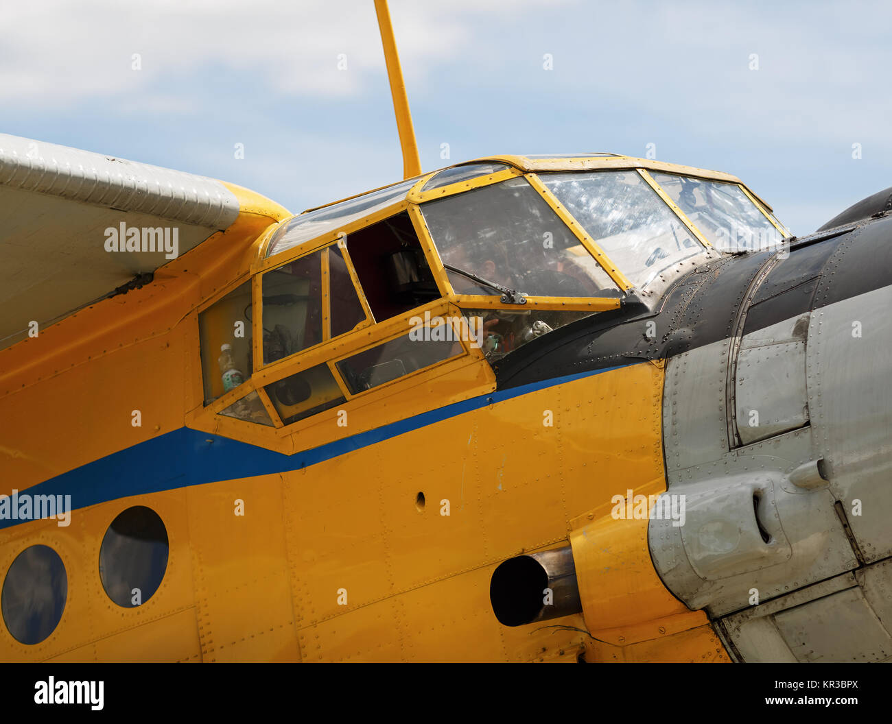 Cockpit airplane Stock Photo