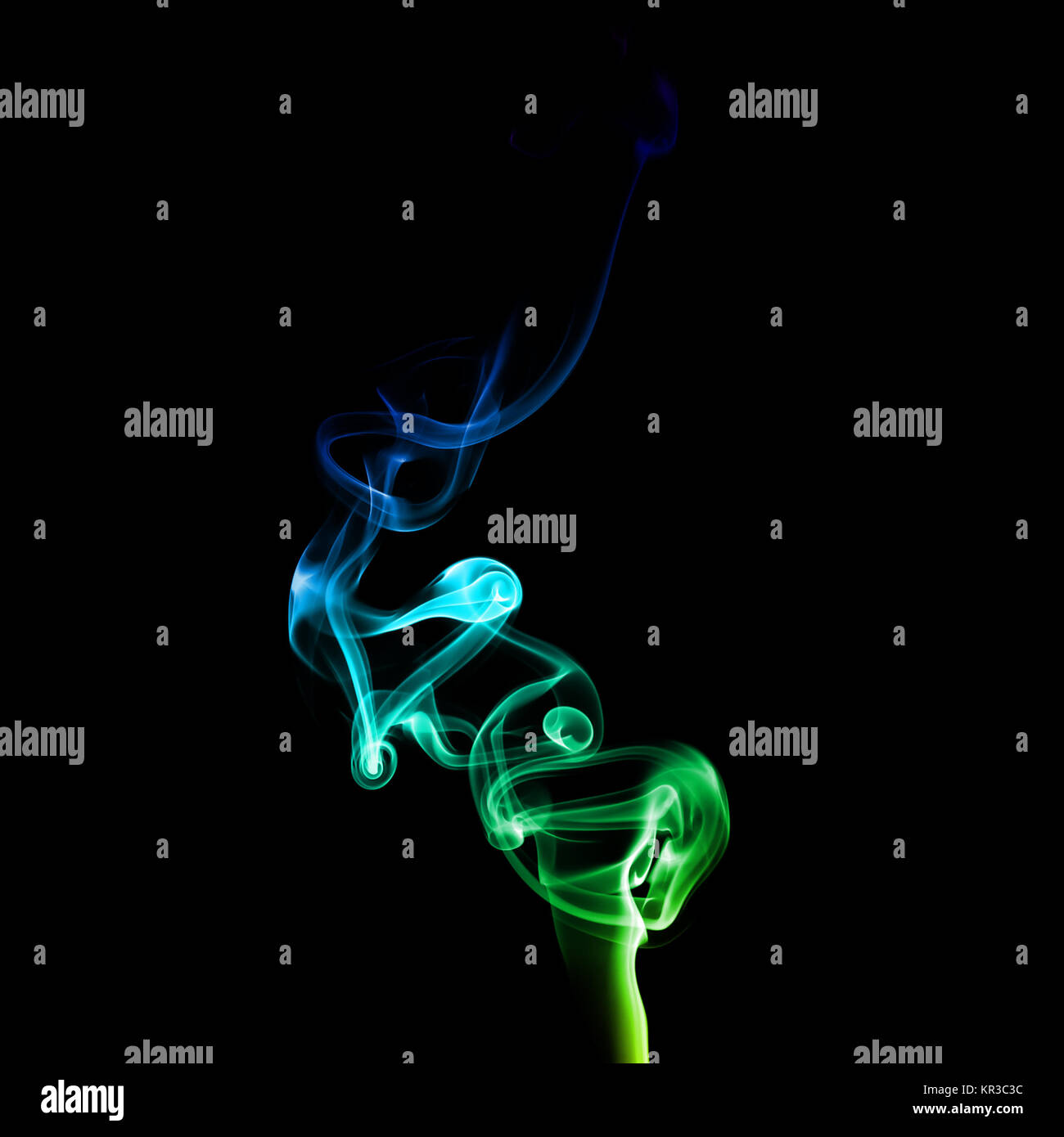 Abstract green and blue smoke Stock Photo - Alamy