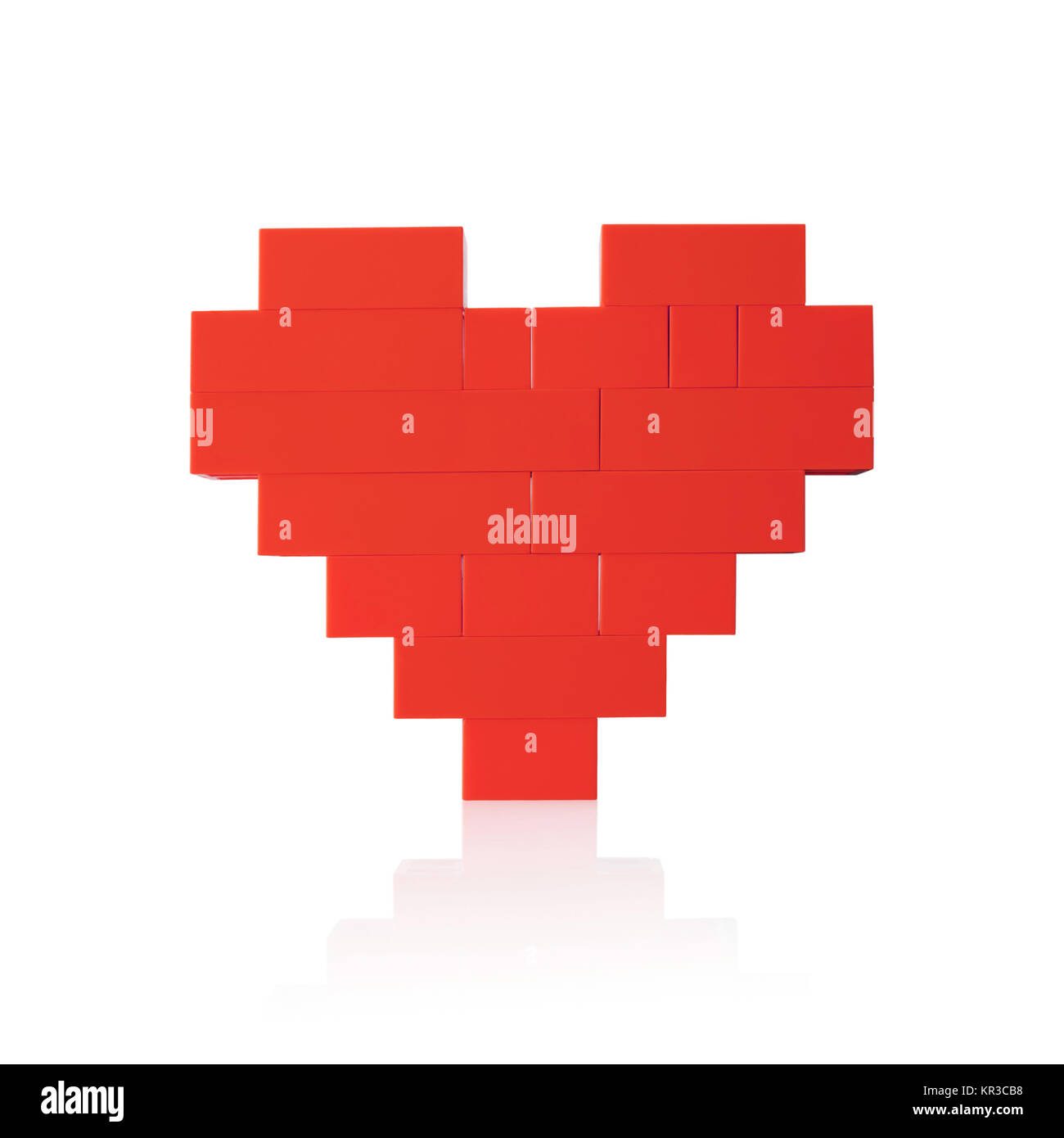 Red heart on white background Stock Photo - Alamy