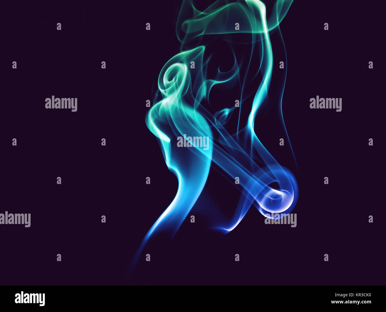 Colorful blue and green smoke Stock Photo - Alamy