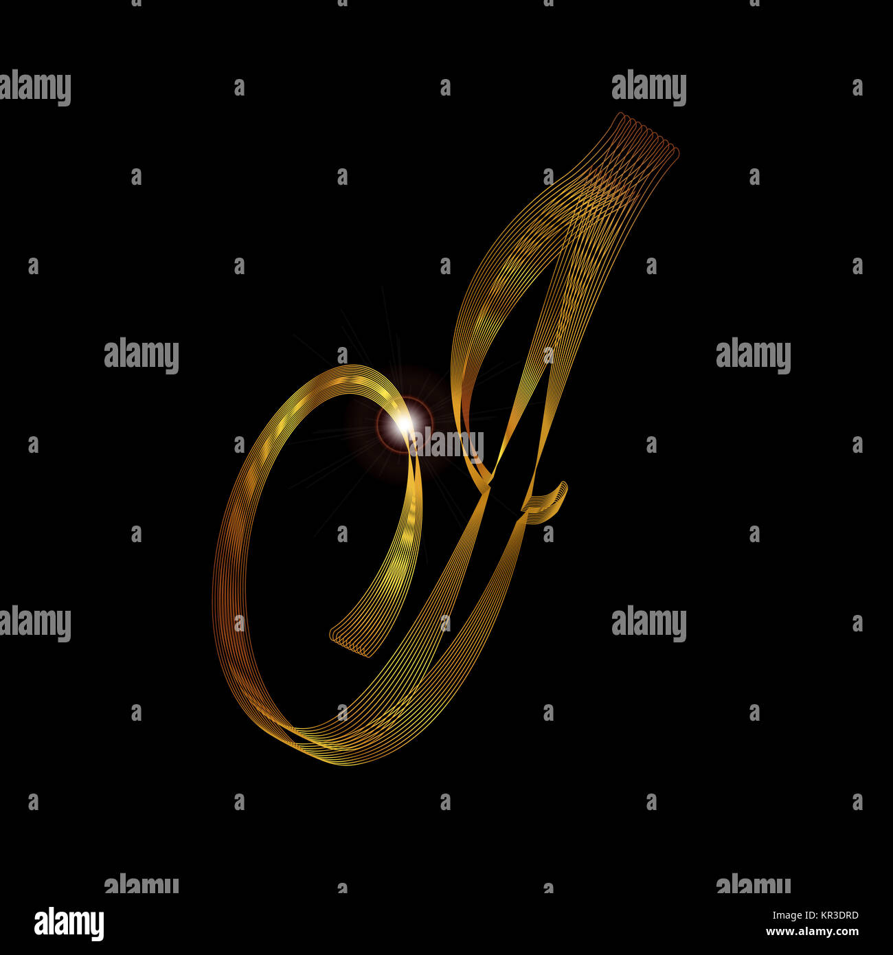 Letter I In Gold Stock Photo - Alamy