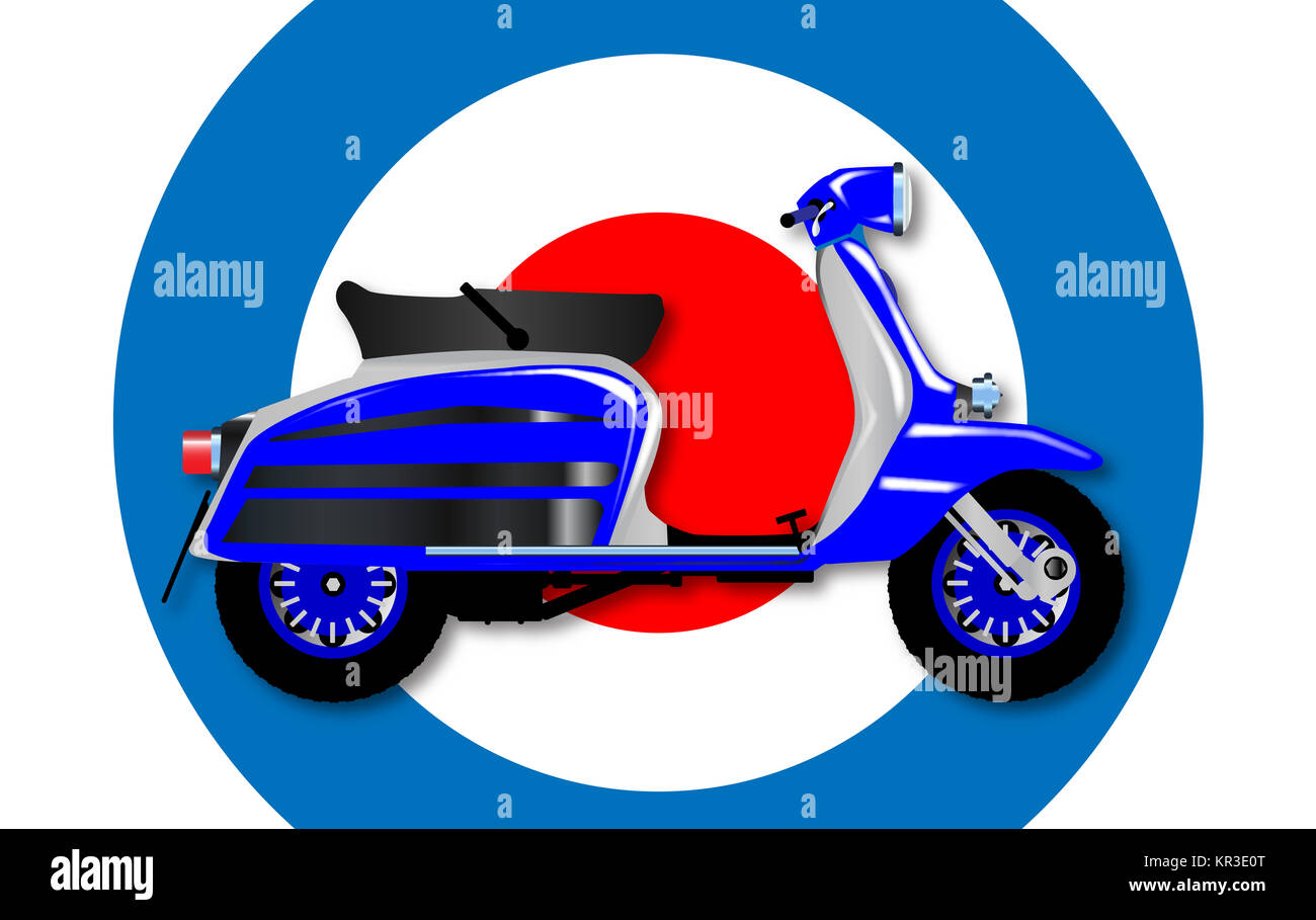 60s Scooter and UK Symbol Stock Photo