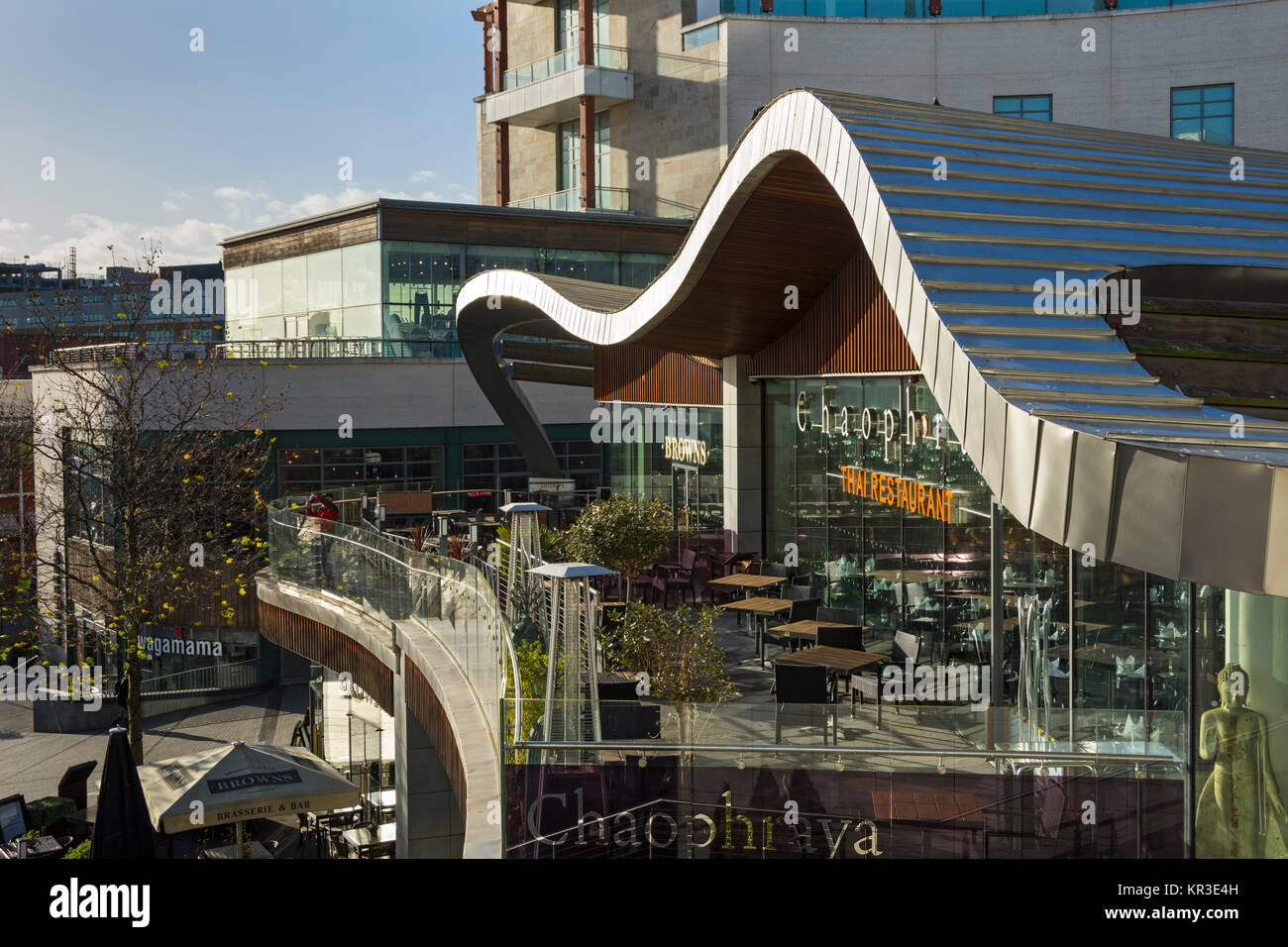 The Chaophraya Thai restaurant building, overlooking the Bull Ring, Birmingham, England, UK Stock Photo