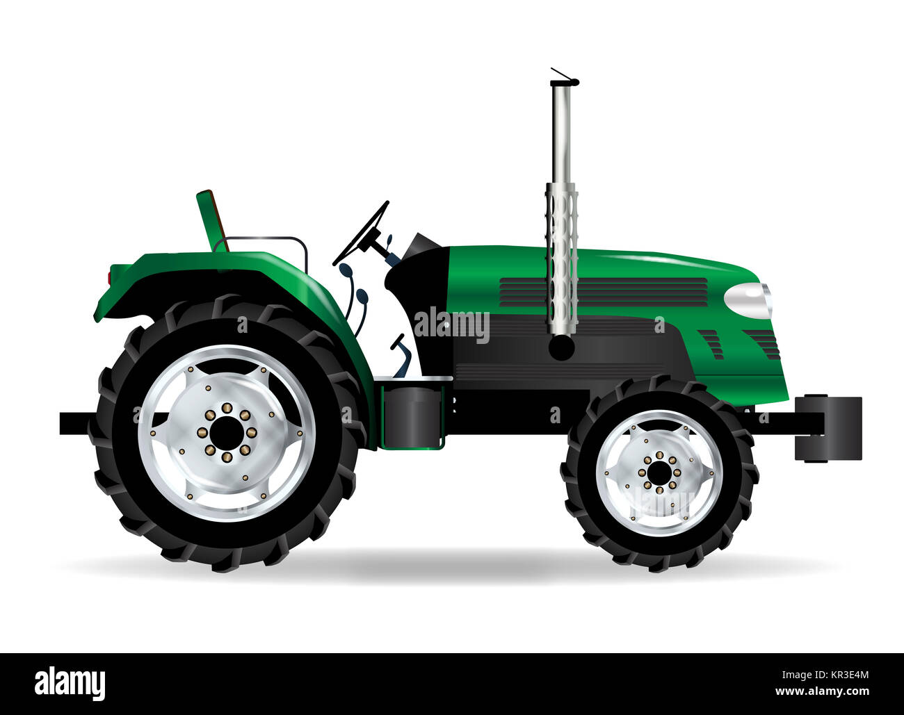 Green Isolated Tractor Stock Photo - Alamy