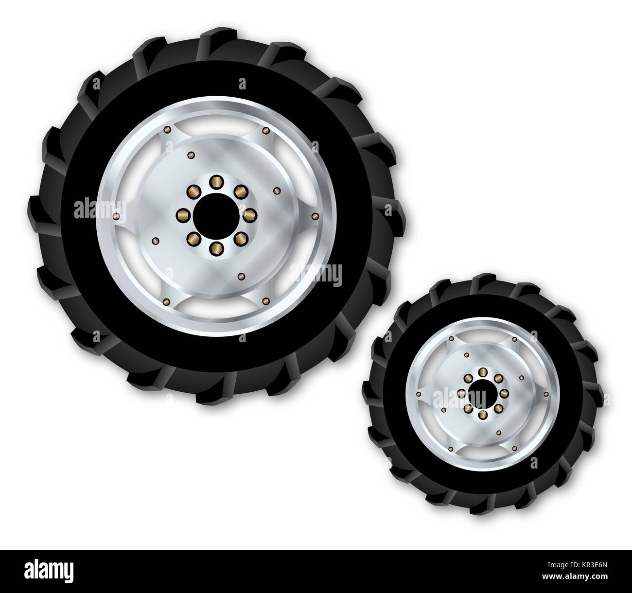 Front And Rear Tractor Wheels Stock Photo Alamy