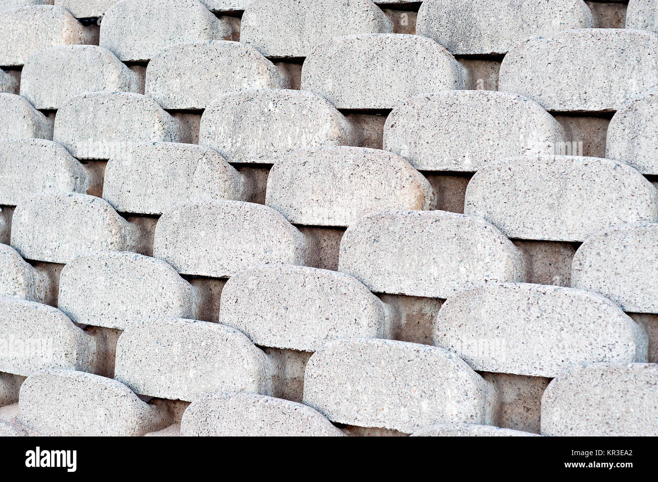 Close up patterns and textures of curved interlocking concrete