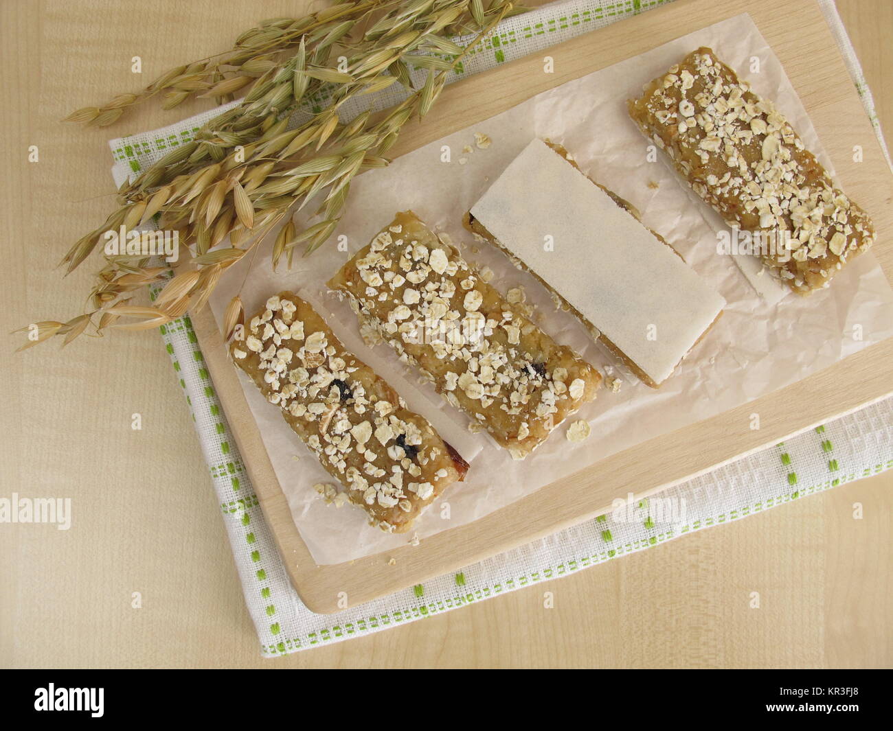 homemade oat bars with nuts and raisins Stock Photo Alamy