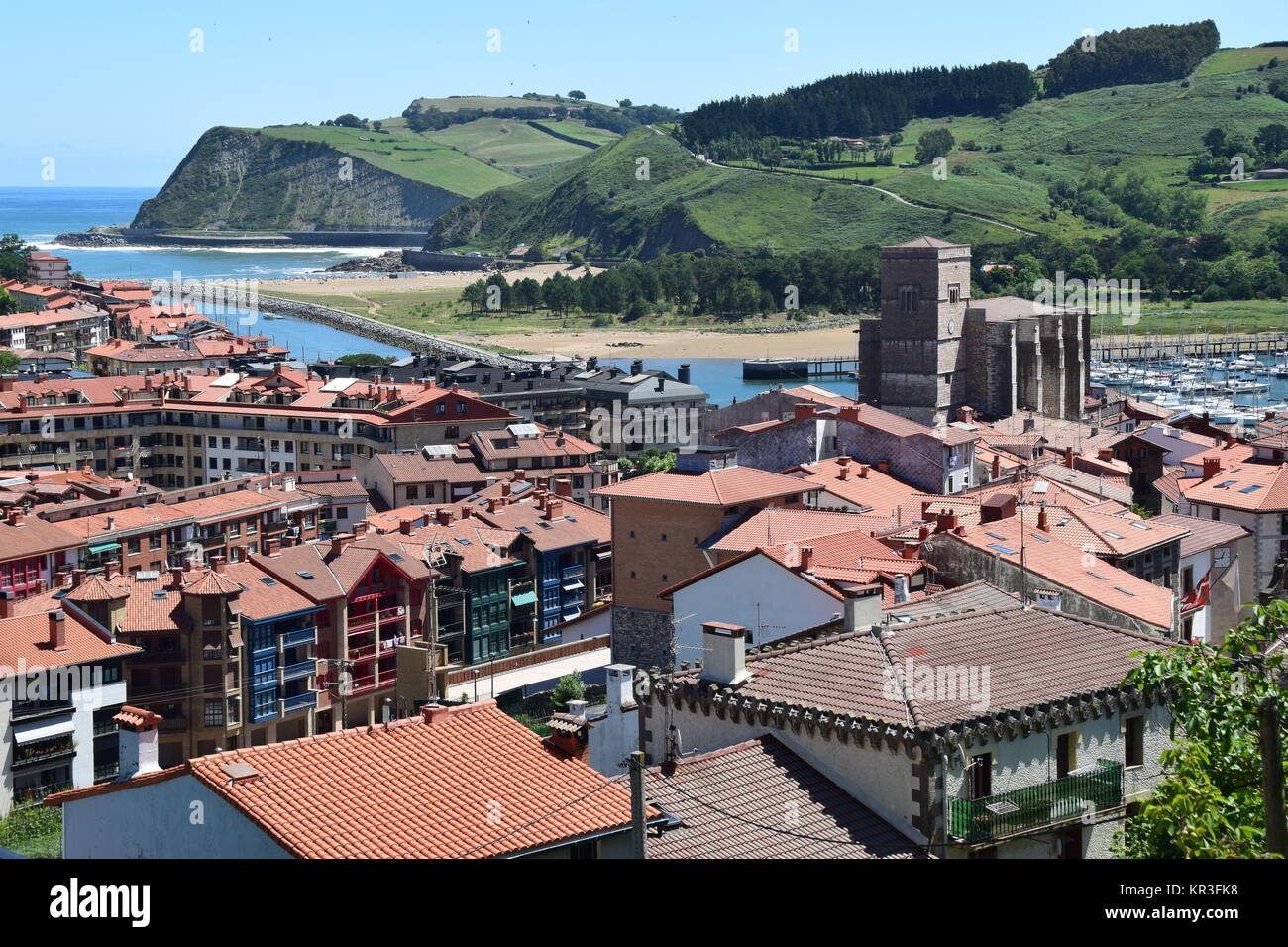 look at zumaia in the basque country Stock Photo