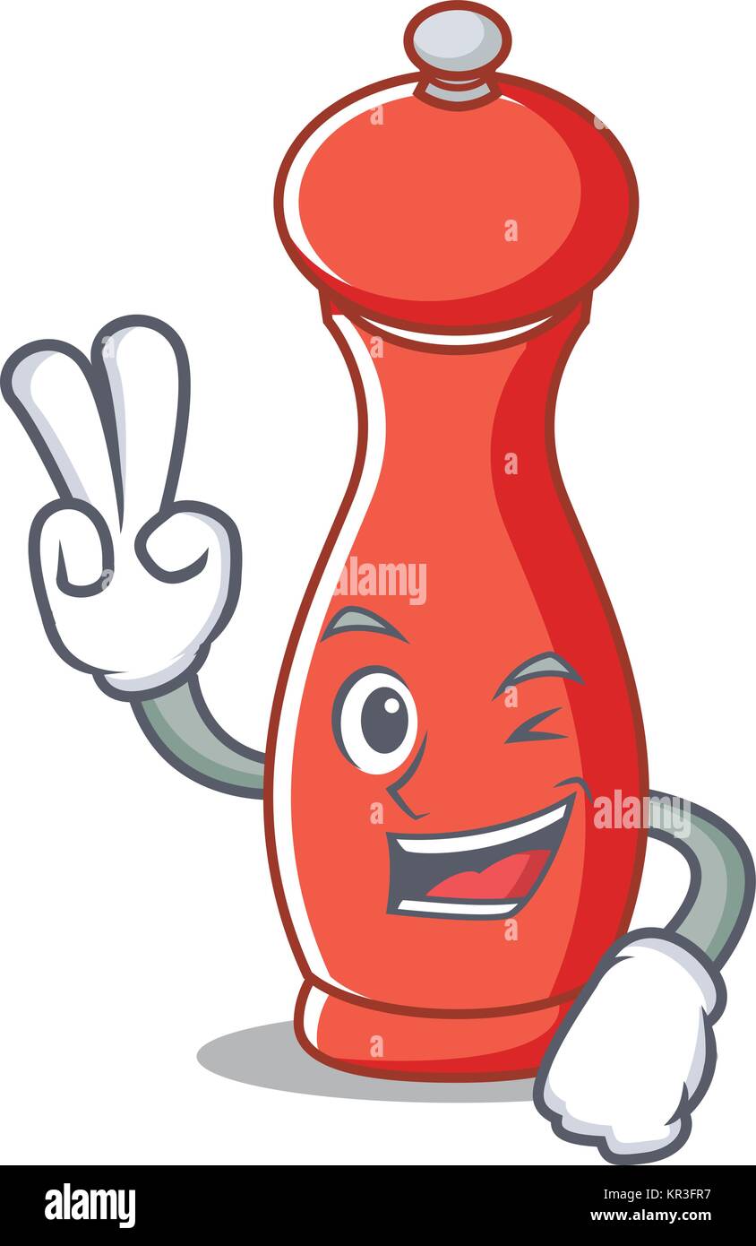 Two finger pepper mill character cartoon Stock Vector Image & Art Alamy