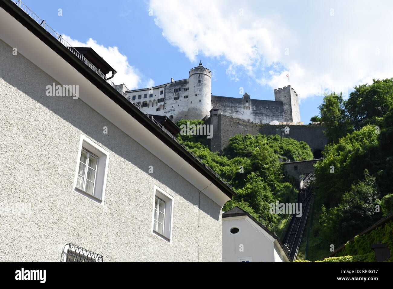 Â salzburg,hohensalzburg fortress mÃ¶nchsberg,hohensalzburg fortress,castle walls Stock Photo