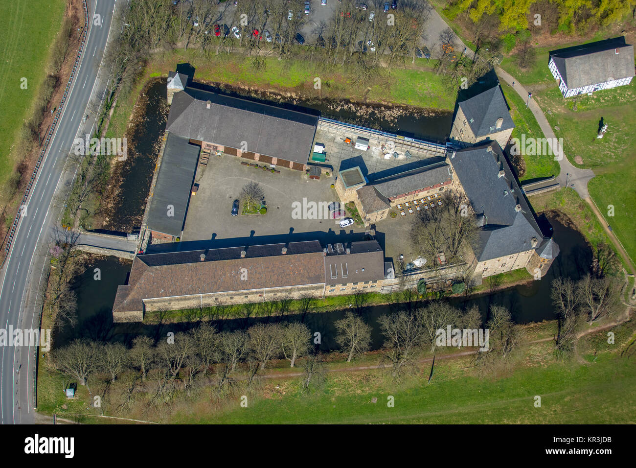 Burg Kemnade, Haus Kemnade, Wasserschloss, Veranstaltungsort für Bochum, Wassergraben, Hattingen, Ruhrgebiet, Nordrhein-Westfalen, Deutschland, Witten Stock Photo