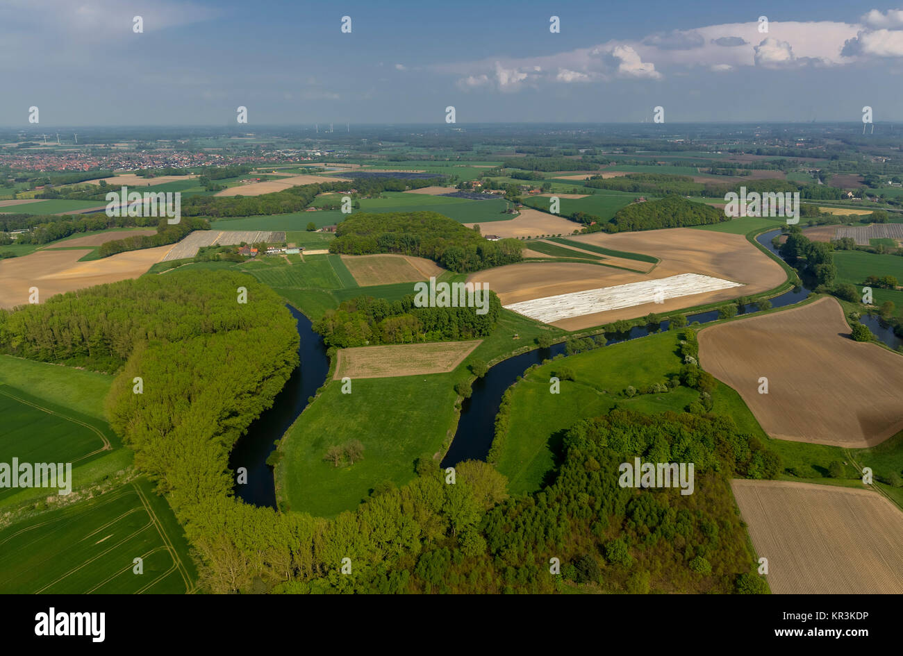 Olfen, Lippe, meander, Lippe meander, meandering river, nature reserve ...