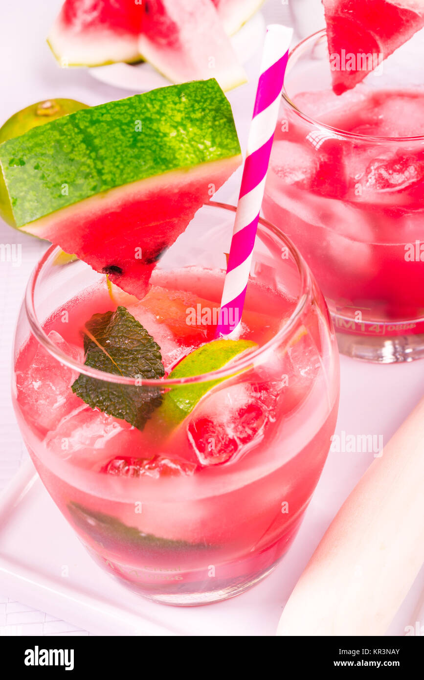 watermelons drink Stock Photo