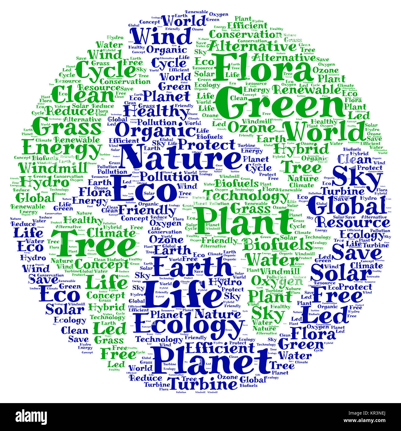 Green planet word cloud Stock Photo