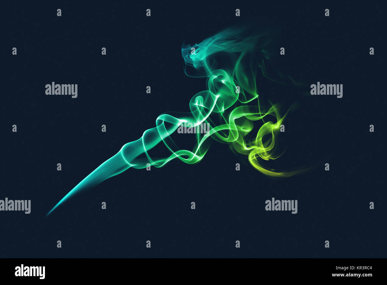 Abstract green and blue smoke Stock Photo - Alamy