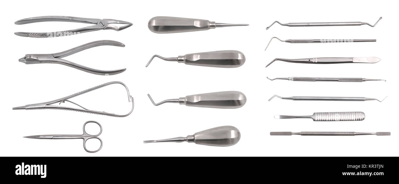 Complete set of dentist equipment Stock Photo Alamy