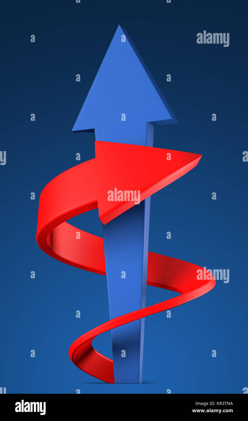 Red and blue arrows blue background Stock Photo - Alamy