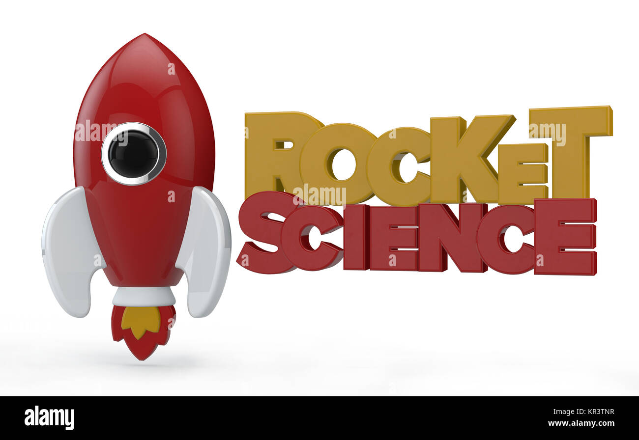 3D render of a symbolic rocket colored in red Stock Photo