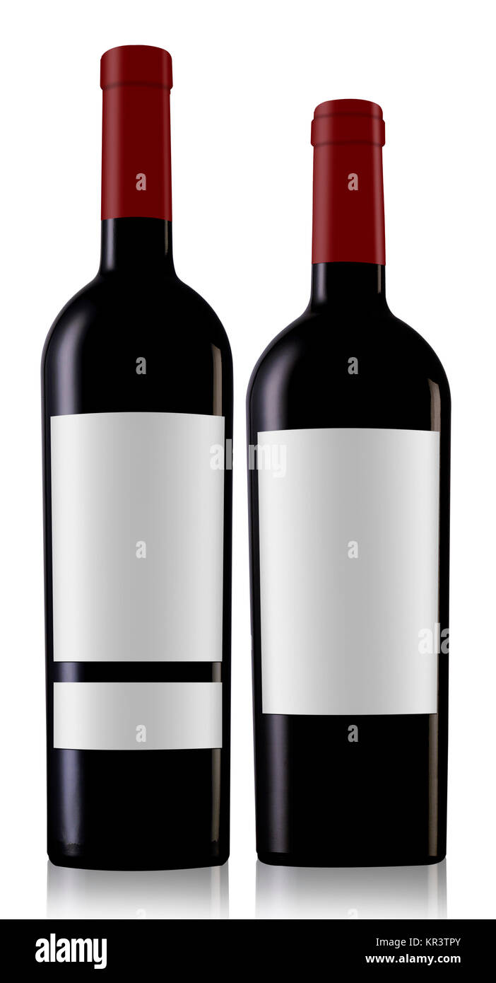 Two red wine bottles Stock Photo Alamy