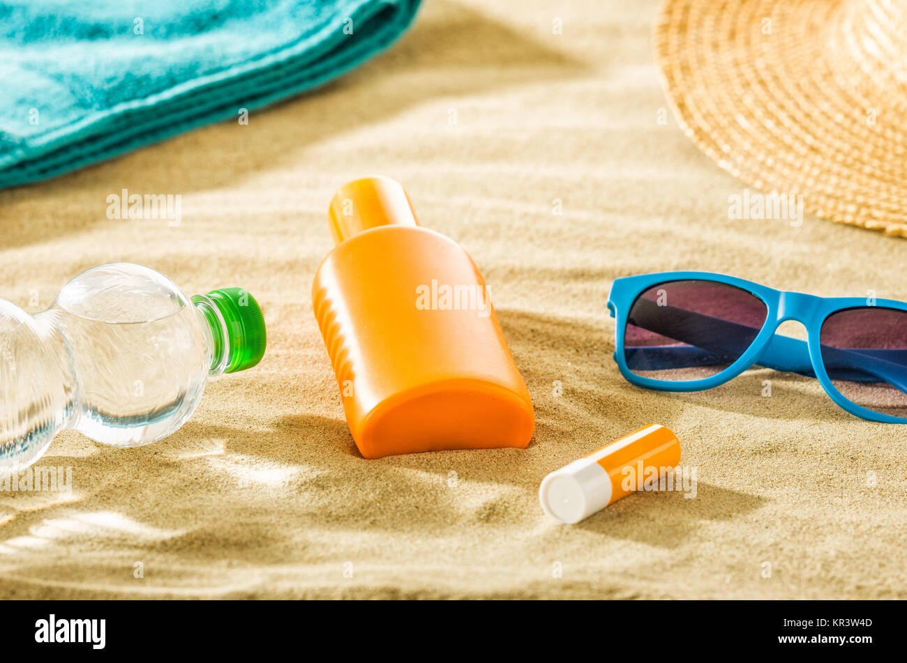 various beach accessories Stock Photo - Alamy