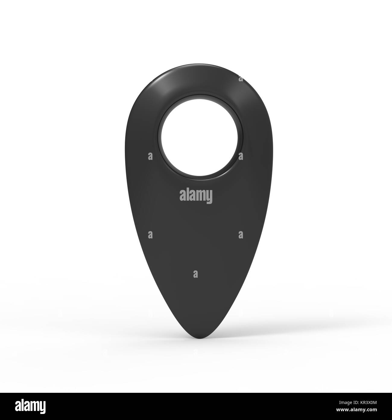 3d rendering black map pointer icon isolated with white Stock Photo - Alamy
