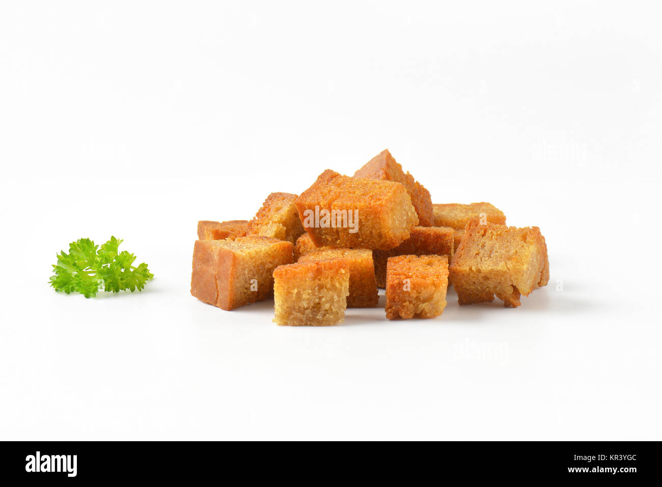 pan fried bread cubes Stock Photo Alamy