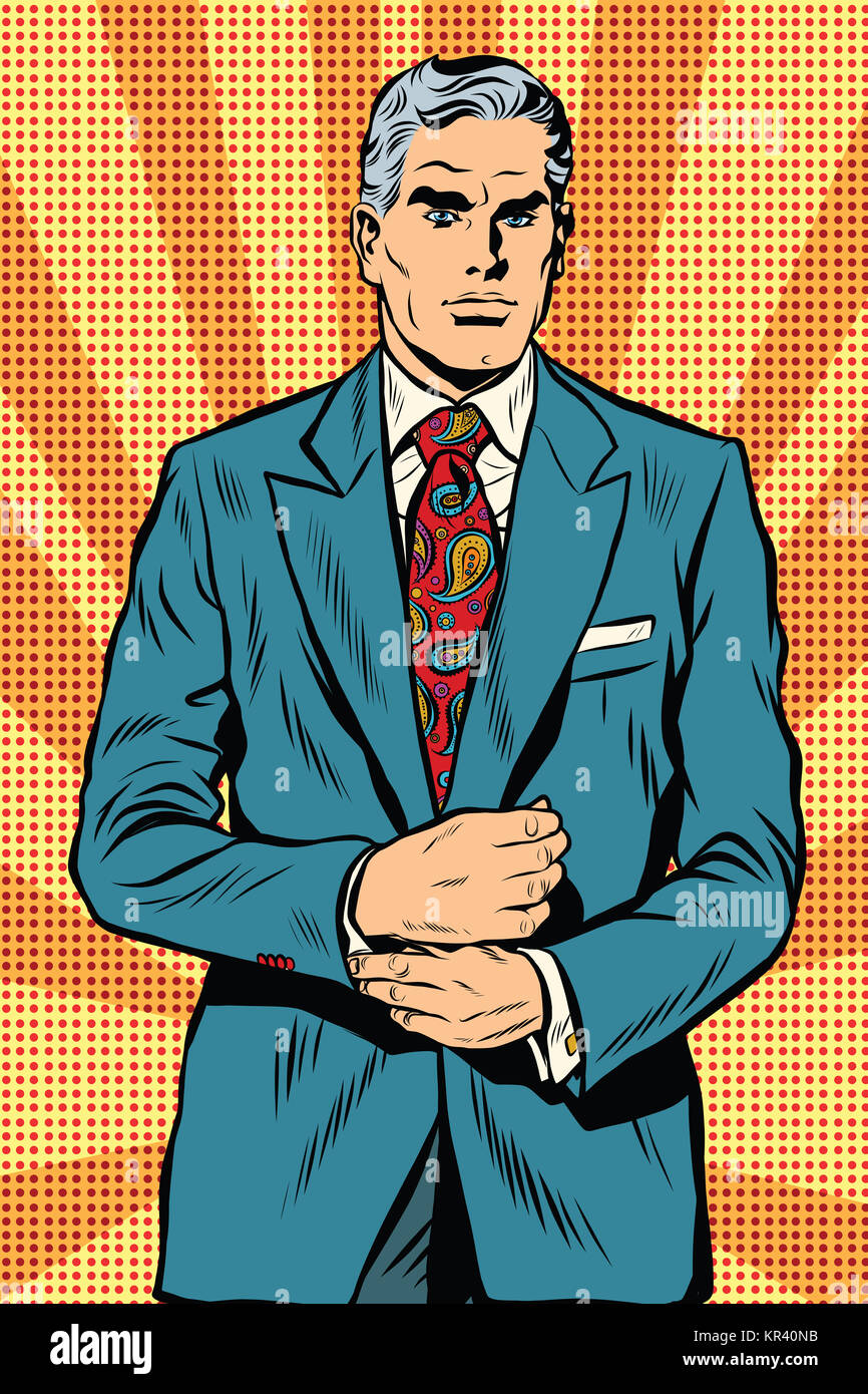 Retro businessman boss gray hair Stock Photo - Alamy