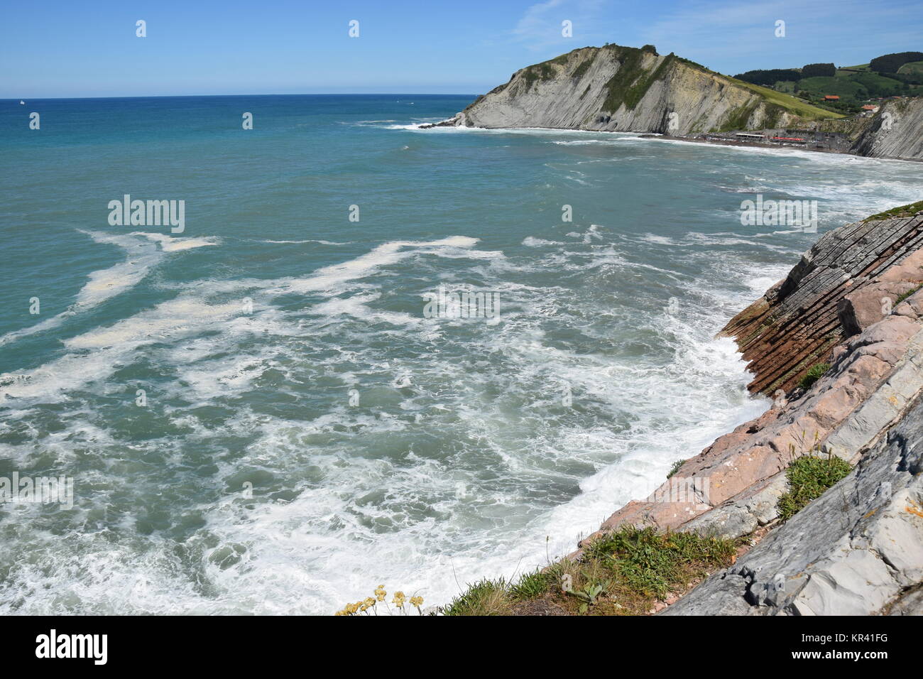 basque rocky coast Stock Photo