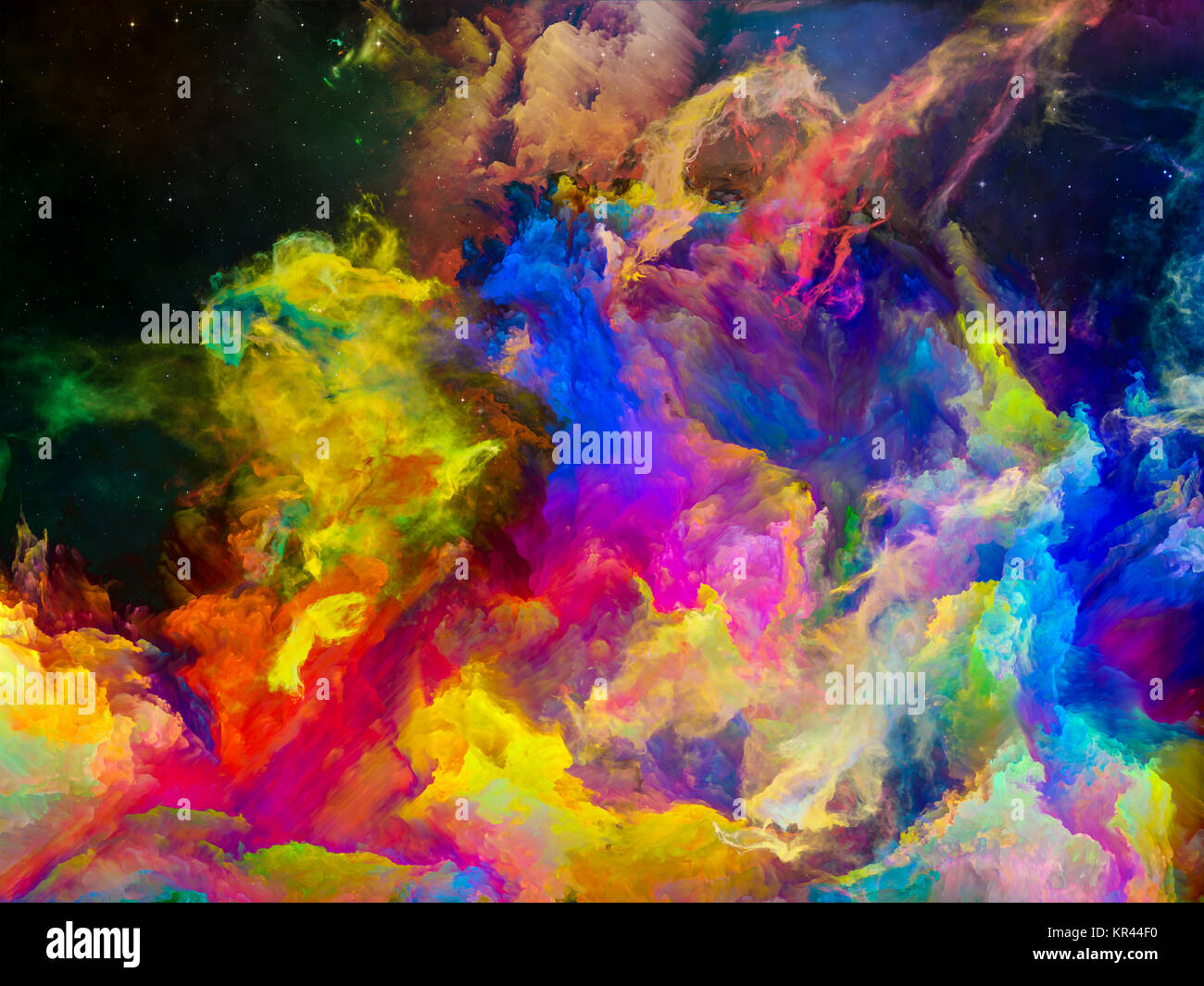 Colorful Space Nebula Stock Photo Alamy