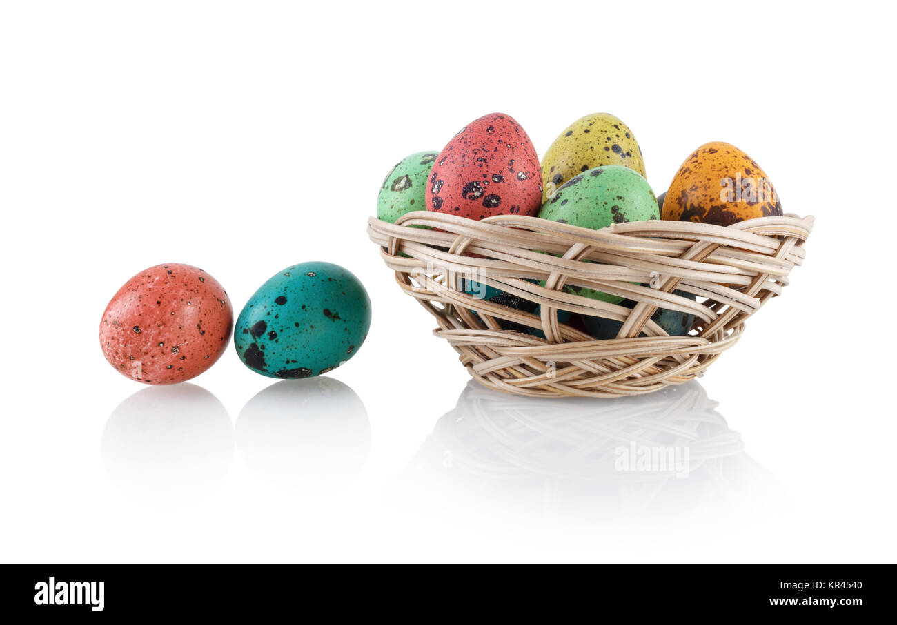 Quail eggs in a basket Stock Photo Alamy