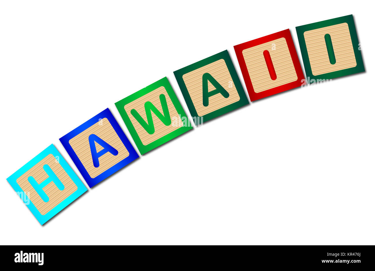 Hawaii Wooden Block Letters Stock Photo Alamy