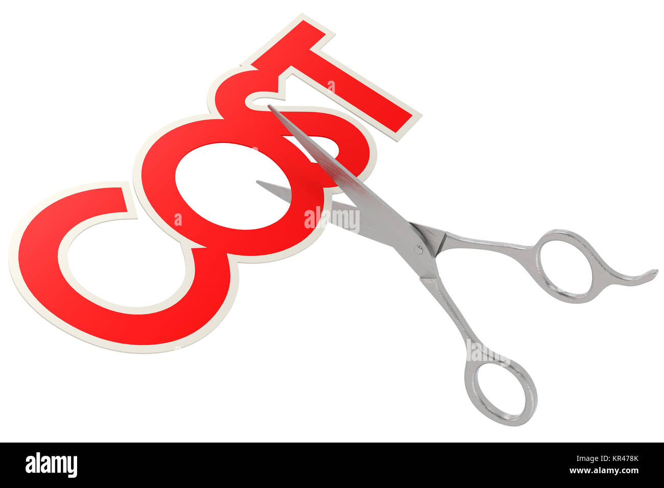 Cut cost with metal sissor Stock Photo - Alamy