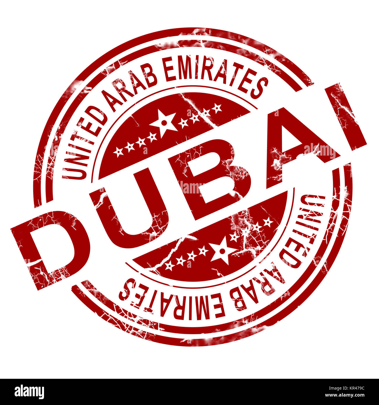 Red Dubai stamp Stock Photo Alamy