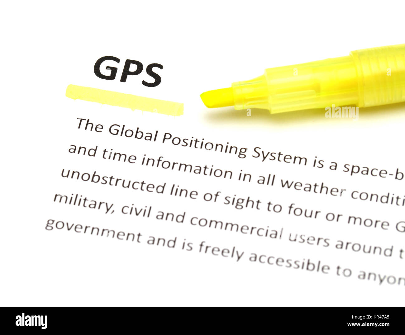 The meaning of GPS Stock Photo - Alamy