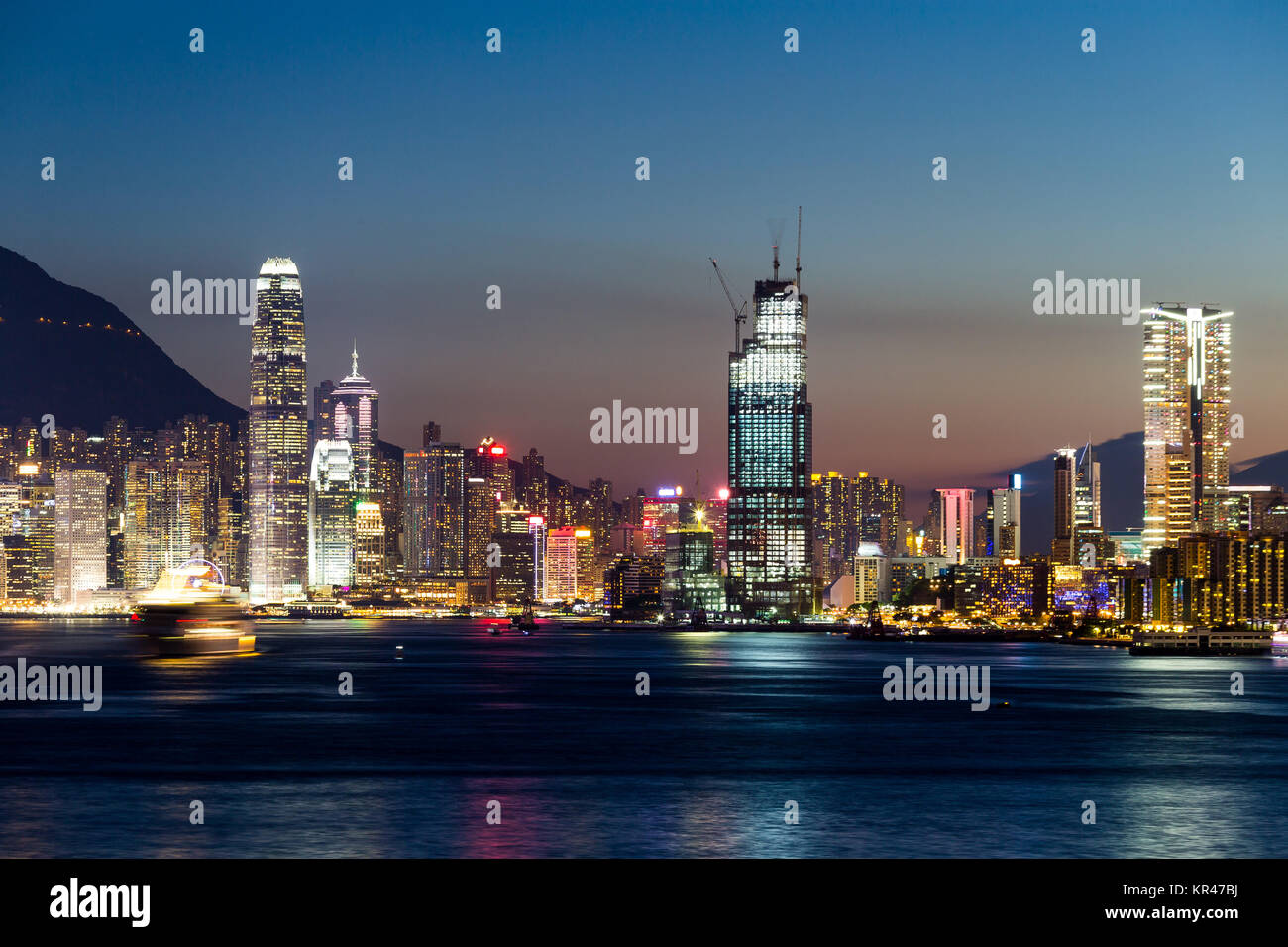 Hong Kong cityscape at night Stock Photo - Alamy