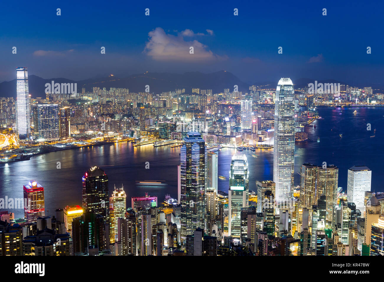 Hong Kong cityscape at night Stock Photo - Alamy