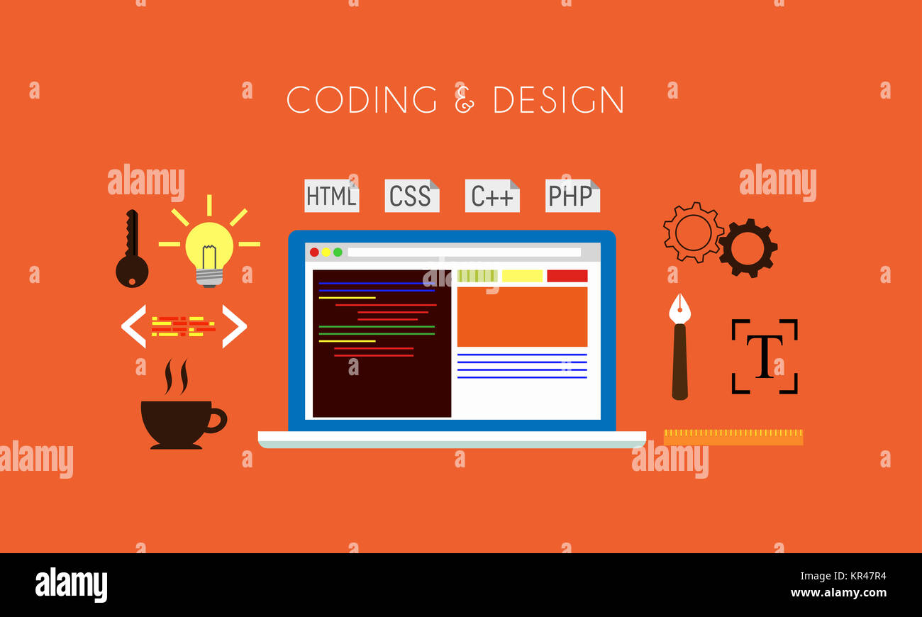 Coding and Design Stock Photo - Alamy
