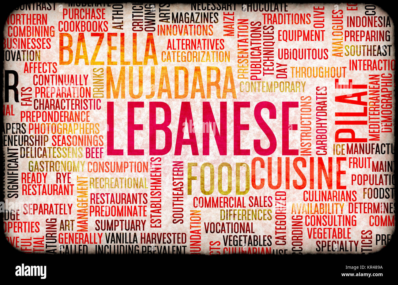 Lebanese Food Menu Stock Photo - Alamy
