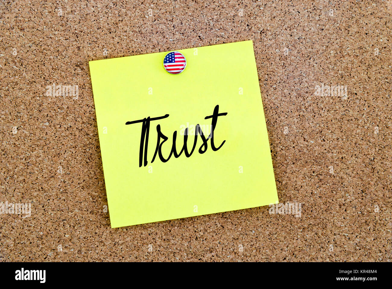Written text Trust over yellow paper note Stock Photo