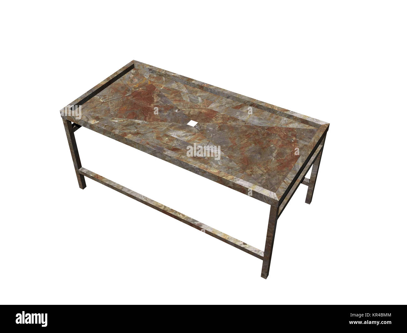 rusty metal table released from Stock Photo Alamy