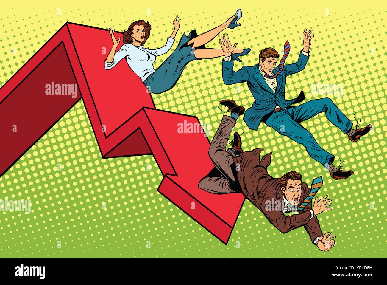 Business men and woman financial collapse Stock Photo - Alamy