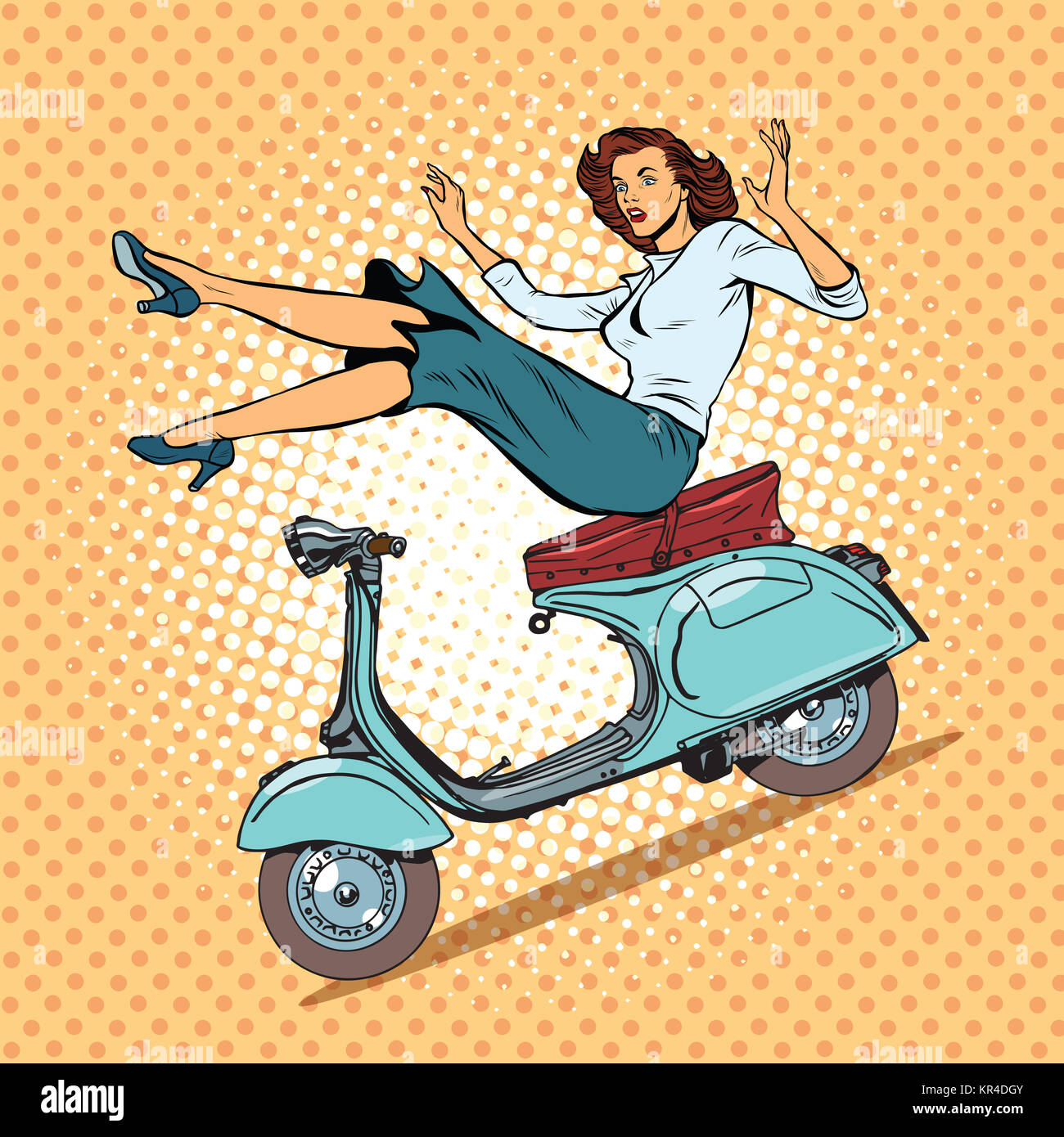 The girl on scooter accident Stock Photo Alamy