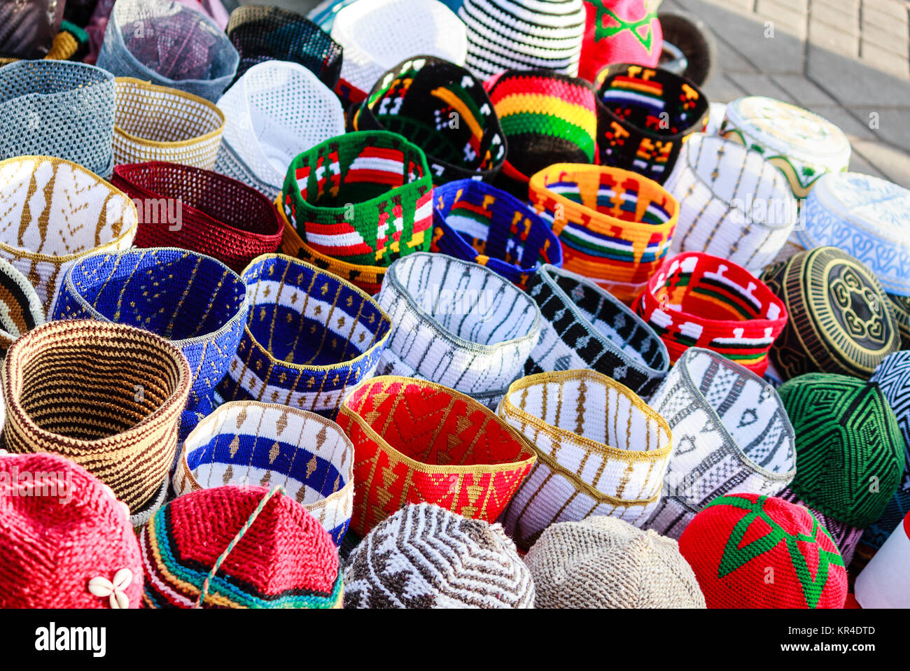 colorful moroccan hats Stock Photo