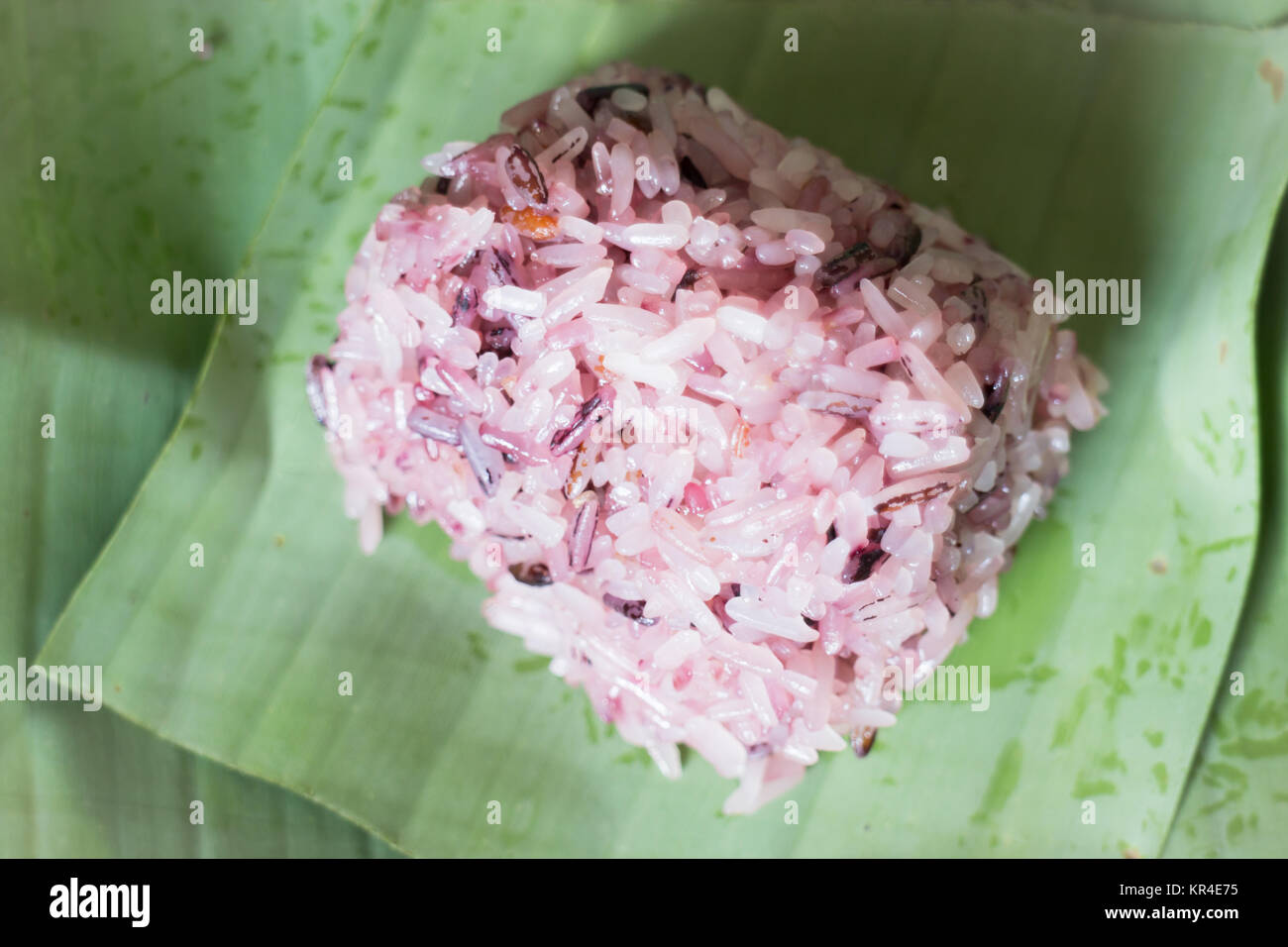 Sticky Berry Rice Cooked sticky rice-berry on banana leaf Stock Photo - Alamy