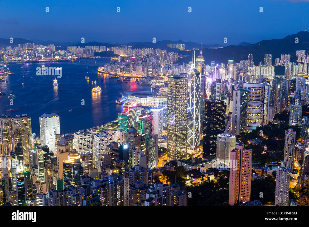 Hong Kong city sunset Stock Photo - Alamy