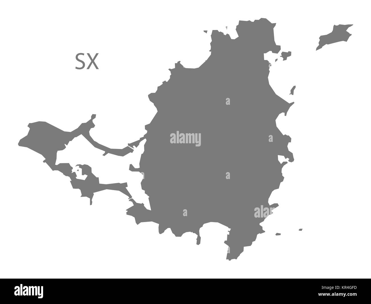 Saint Martin Map grey Stock Photo Alamy