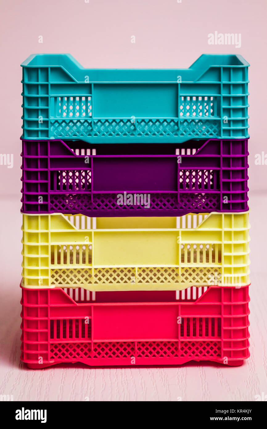 Set of Colorful Small Plastic Boxes Stock Photo - Alamy