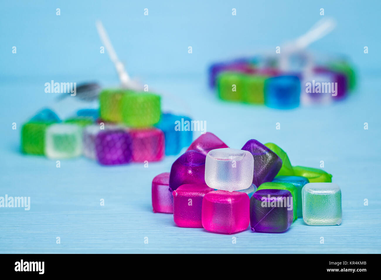 Colorful Plastic Ice Cubes Stock Photo Alamy