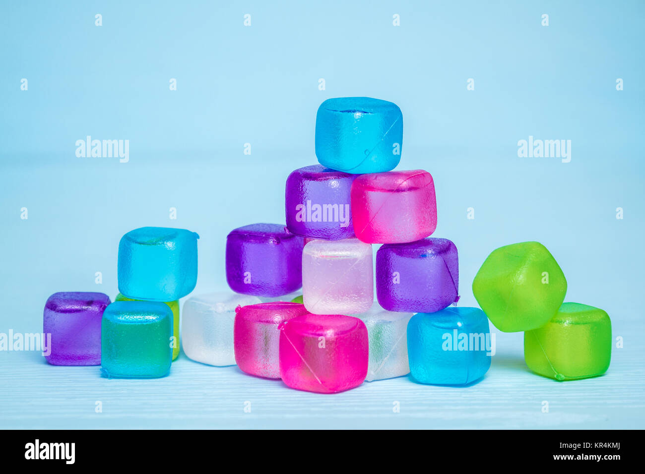Colorful Plastic Ice Cubes Stock Photo Alamy